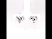 Load and play video in Gallery viewer, 3.5 CTW Heart Solitaire Stud Earrings-E0520CLP
