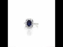 Load and play video in Gallery viewer, Cushion-Cut Halo Engagement Ring-R0360CSP
