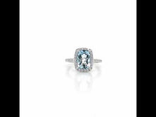 Load and play video in Gallery viewer, Genuine Blue Topaz Halo Ring-GR002BTP
