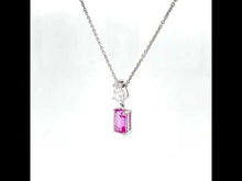Load and play video in Gallery viewer, Fancy Lab-Grown Sapphire Pendant Necklace-SYP005PP
