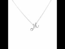 Load and play video in Gallery viewer, Letter M Pendant Necklace-9N071CLP
