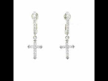 Load and play video in Gallery viewer, 0.32 CTW Cross Earrings-E0469CLP

