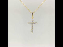 Load and play video in Gallery viewer, 0.36 CTW Cross Pendant Necklace-P0165CLG
