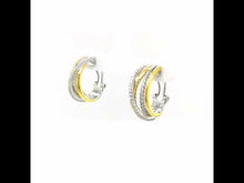 Load and play video in Gallery viewer, Two-tone Crossover Earrings-7E013CLT
