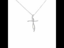 Load and play video in Gallery viewer, 0.24 CTW Cross Pendant Necklace-P0168CLP
