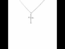 Load and play video in Gallery viewer, 0.07 CTW Cross Necklace-9N023CLP
