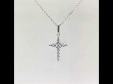 Load and play video in Gallery viewer, 0.33 CTW Cross Pendant Necklace-P0244CLP
