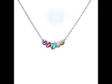 Load and play video in Gallery viewer, Fancy Lab-Grown Sapphire Curved Bar Necklace-SYN020MP
